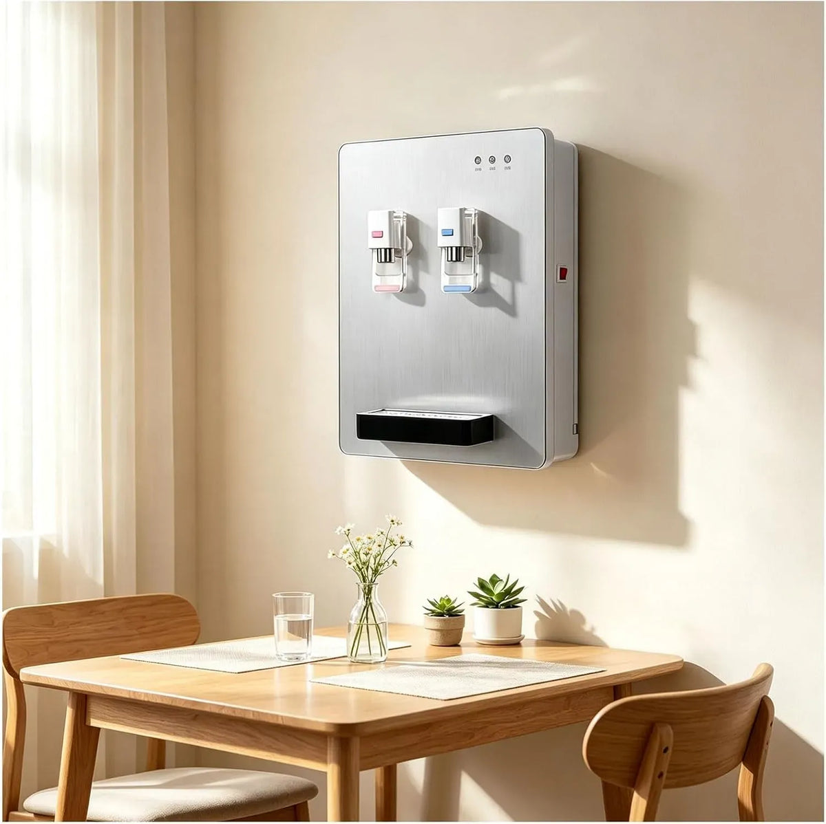 Refroidisseur, potable, 750 ml, grand réservoir, 2 zones de température, acier inoxydable, fonction chauffante, argenté, bureau à domicile