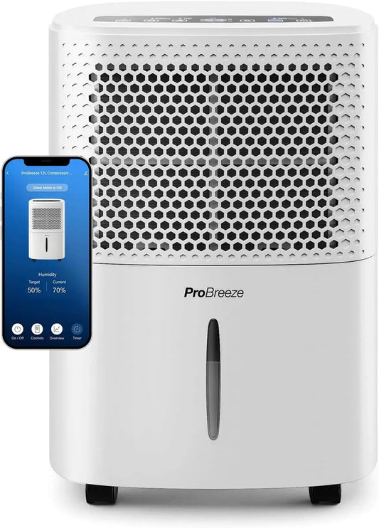 Déshumidificateur 12L/Jour 24h, 1,8 L, 40 dB, minuteur, grand réservoir, silencieux, 3 Modes- Idéal Contre l'Humidité & Moisissure