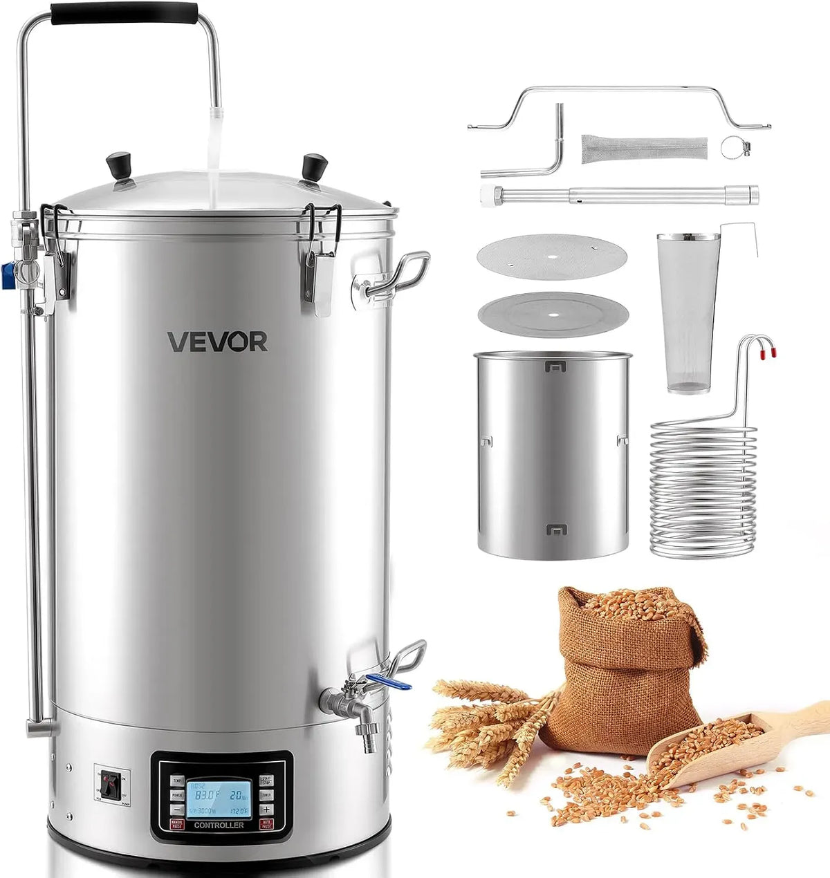 VEVOR Machine à Brasser, 60 L, pour Brasseur Maison