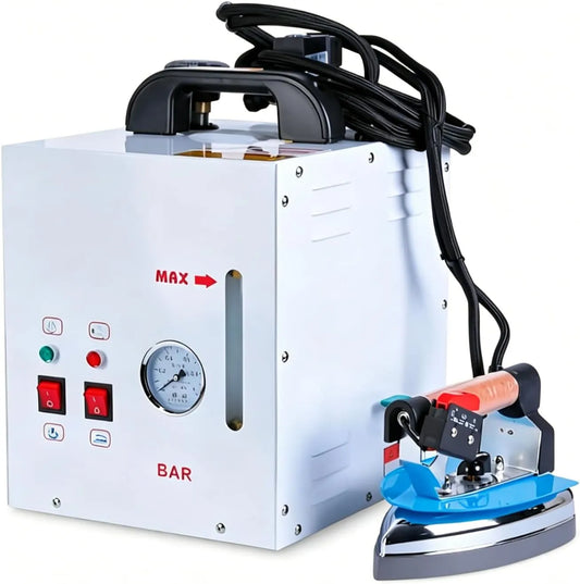 Fer à Repasser Vapeur portatif, Semelle à température réglable, pour système de Repassage Professionnel, capacité de 4 litres, Construction en Acier