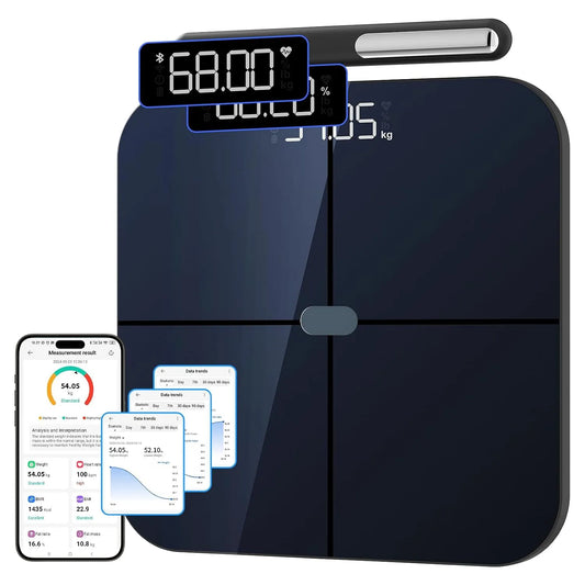 180kg/400lb Balance, pèse-personne intelligent, 30x30cm, 180 kg, Wi-Fi, Bluetooth, pour App Incluse Andriod et iOS