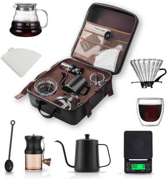 Accessoire pour appareil, portable, extérieur, Ensemble de 8 pièces de café infusé à la main, mouture à café multifonction portable