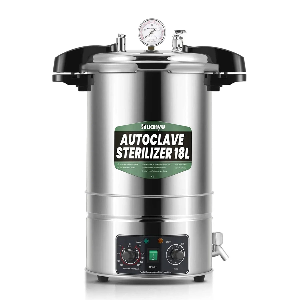 Stérilisateur, appareil électrique de stérilisation, 18 L, vapeur, pour laboratoires Universités