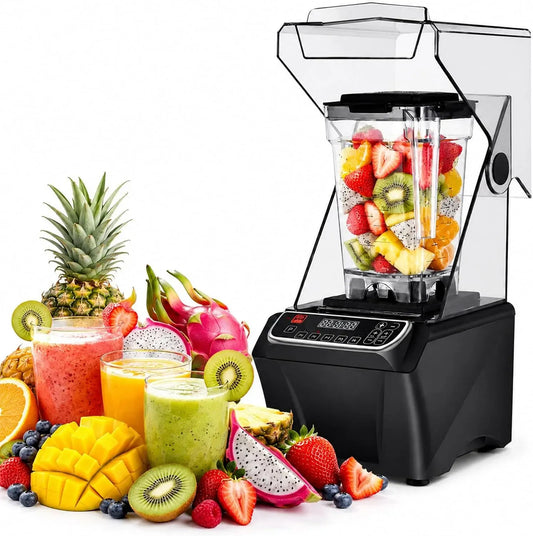 Blender, 2 L, 2000 W, restaurant, acier inoxydable, 38 000 TR/Min, Grand Bol 2L pour Cafés, Lames INOX, Restaurants et Usage Domestique