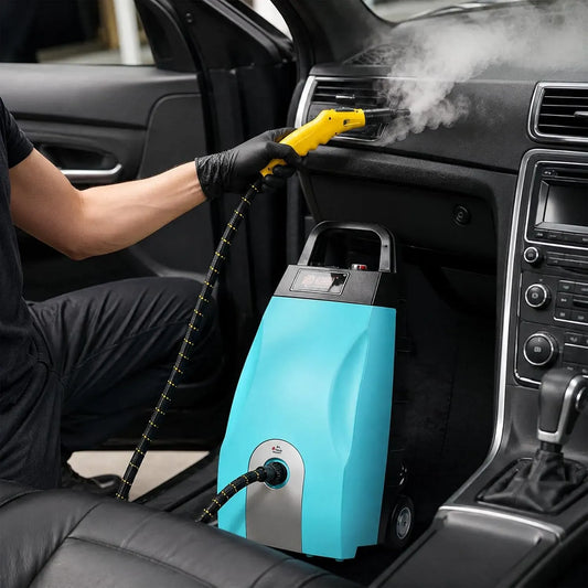 Nettoyeur vapeur, 3000 W, bleu, Vapeur réglable jusqu'à 120 ml/min, Vapeur Réglable Blue, Vapeur Auto, 9 outils