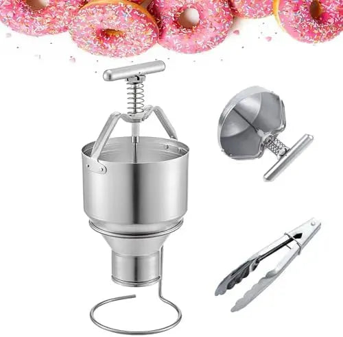 Machine à donuts, 3 L, machine à beignets, acier inoxydable, presse à épaisseur réglable de 3 L, design en acier inoxydable facile à nettoyer