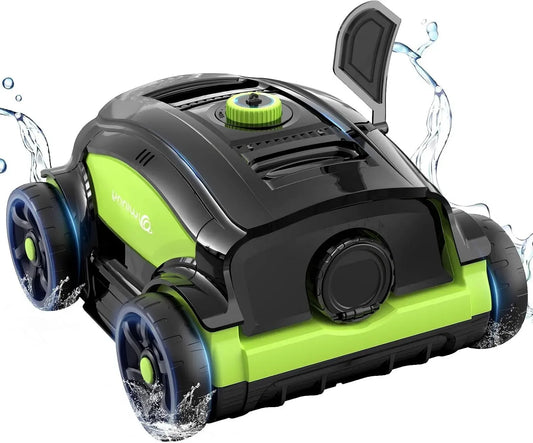Aspirateur, WINNY POOL 300II, noir, Nettoyeur de Piscine pour Piscine Hors-Sol 100m²-Noir Vert, 120 Min, CLEANER Winny Robot Piscine, LED