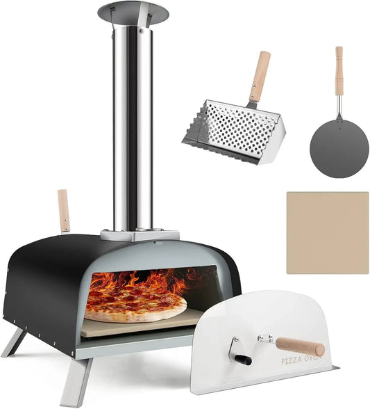 Four électrique à pizza, 33cm, GOPLUS, extérieur, camping, amovible