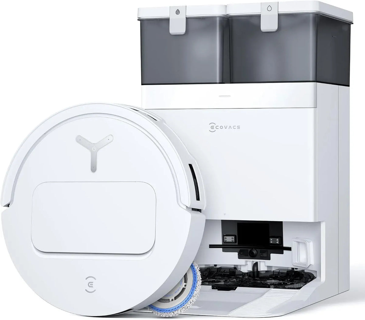 Aspirateur, ECOVACS T50 T30, blanc, 15000Pa amélioré par Pro Omni, Lavage à l'eau Chaude 75℃