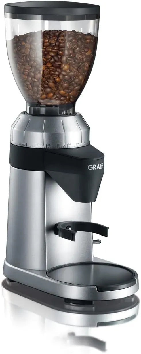GRAEF CM 800 porte-filtre, Moulin, broyeur à grains de café, 128 W, 350 g, grand réservoir, acier inoxydable