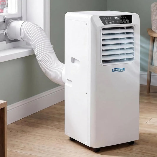 Climatiseur, 55 dB, portable, roulettes de déplacement, roulettes 360° et Kit Fenêtre