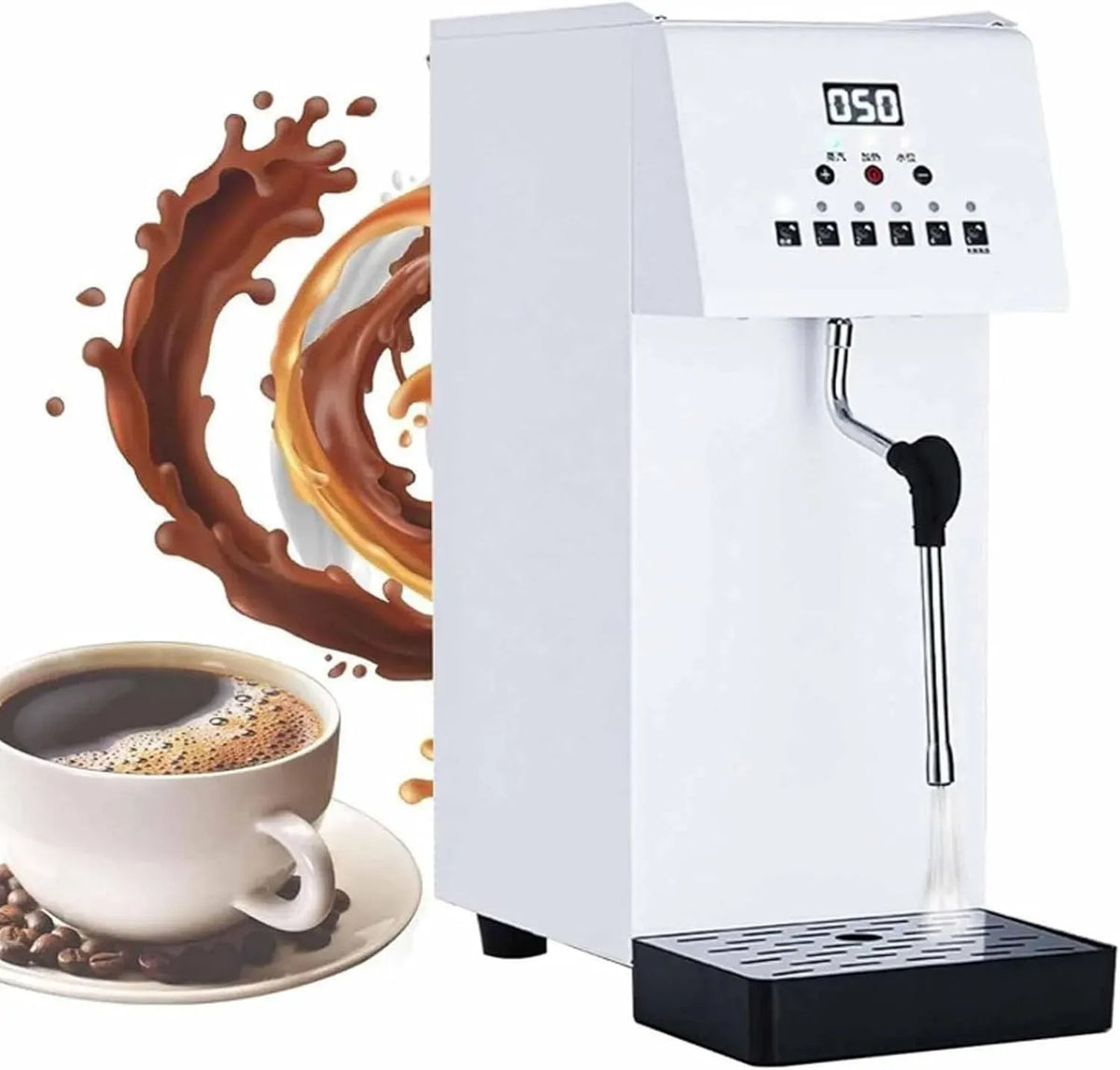 Mousseur à lait, 6 L, émulsionneur à lait, vapeur, professionnel, machine à mousse de lait électrique à vapeur, cuiseur vapeur