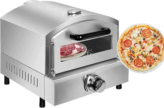 Four électrique à pizza, 12 pouces, portable, extérieur, camping, acier inoxydable