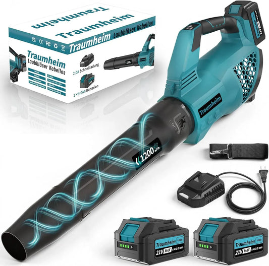 Batterie, 21 V, 1200 m³/h, 3 vitesses, sans fil, pour Jardin