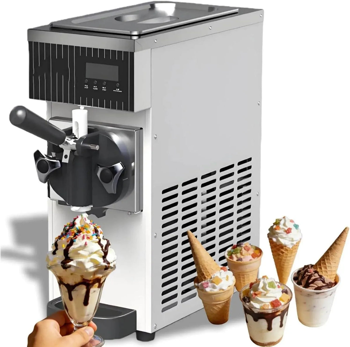 Machine à Yaourt, Machine à Glace, machine à glace et sorbet, 450 W, 5 L/H, écran LCD, professionnel, restaurant, pour Restaurants Et Snacks