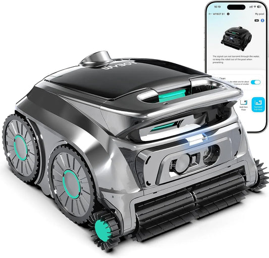 OS600 Robot, robot nettoyeur de piscine, sans fil, vert, pour Piscines Enterrées Et Hors-Sol, WYBOT