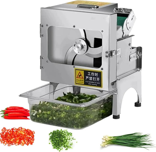 poireaux, oignons verts, pour Coupe-légumes électrique professionnel pour poivrons, haricots et céleri 200 kg/h, coriandre, gingembre