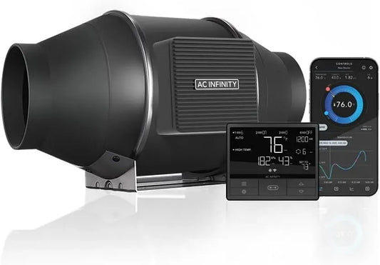 Grow Tents, Ventilation Fan Exhaust Fan for Heating Cooling Booster, AC Infinity CLOUDLINE T4, Quiet 4' Inline Duct Fan with Thermostat Speed Control