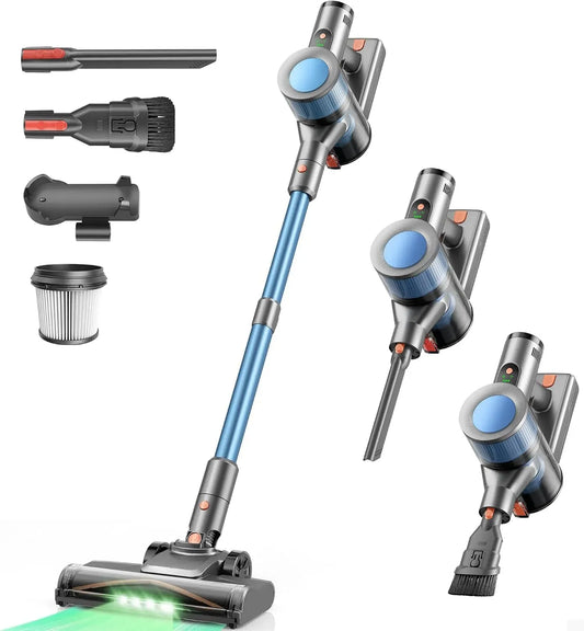 Aspirateur 50Mins, silencieux, appareil électrique d'aspiration, Dzaki Aspirateur Balai sans Fil Puissant avec écran LED- 45KPa