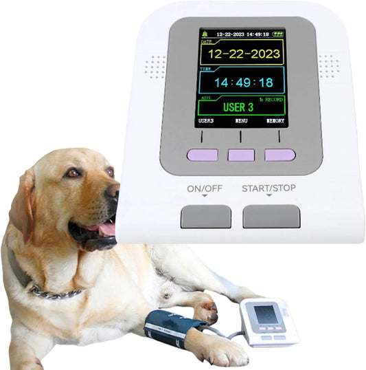Tensiomètre Vétérinaire, Brassard Numérique Pour Animaux, Écran LCD 2,8 Pouces, Avec 3 Brassards, Sphygmomanomètre Électronique, Pour