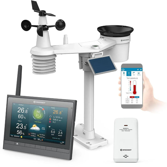7-en-1 Centrale météo BRESSER MeteoChamp HD LED WiFi, gris