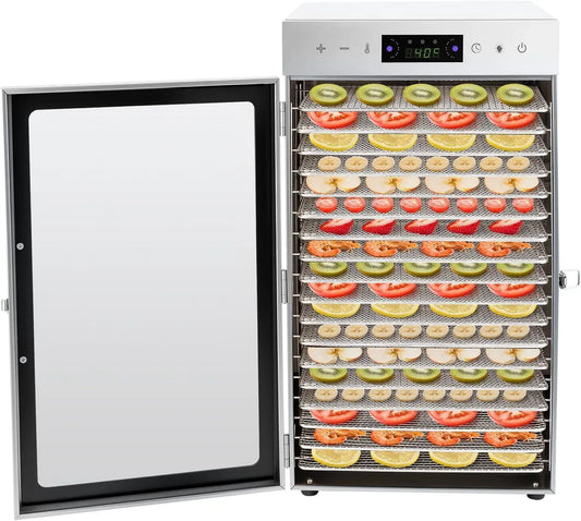 déshydrateur alimentaire, Appareil, 800 W, minuteur, professionnel, acier inoxydable, 18 Plateaux, pour Fruits