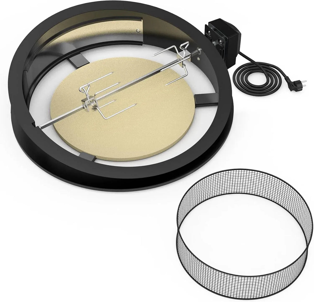 Accessoire pour appareil, 57 cm, pizza, pièce et accessoire, onlyfire Kit Tournebroche avec Pierre à Pizza pour Weber Kettle 57 cm