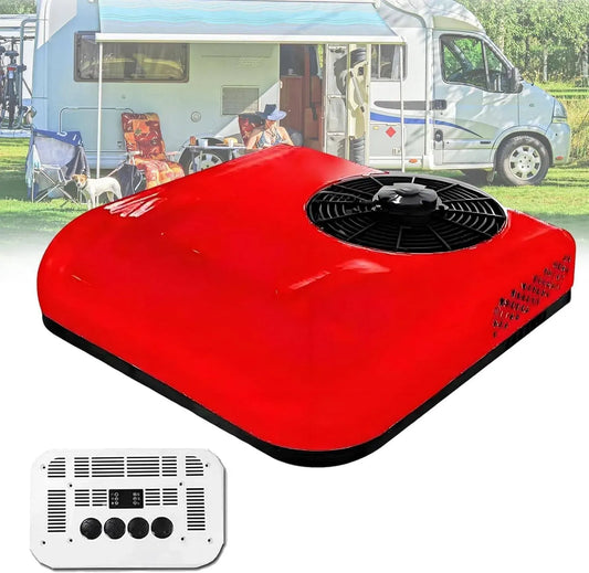 Climatiseur DC 12V 12V/24V, 25 × 41 cm, 2200 W, 12 V, 450 m³/h, camping, rouge