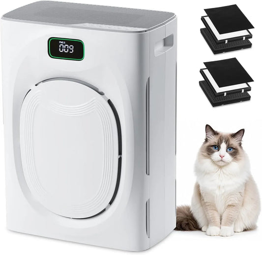 Purificateur d'air, 350 m³/h, 25 dB, minuteur, décoration de salon, Élimine 99,97% des Allergènes Capteur Intelligent