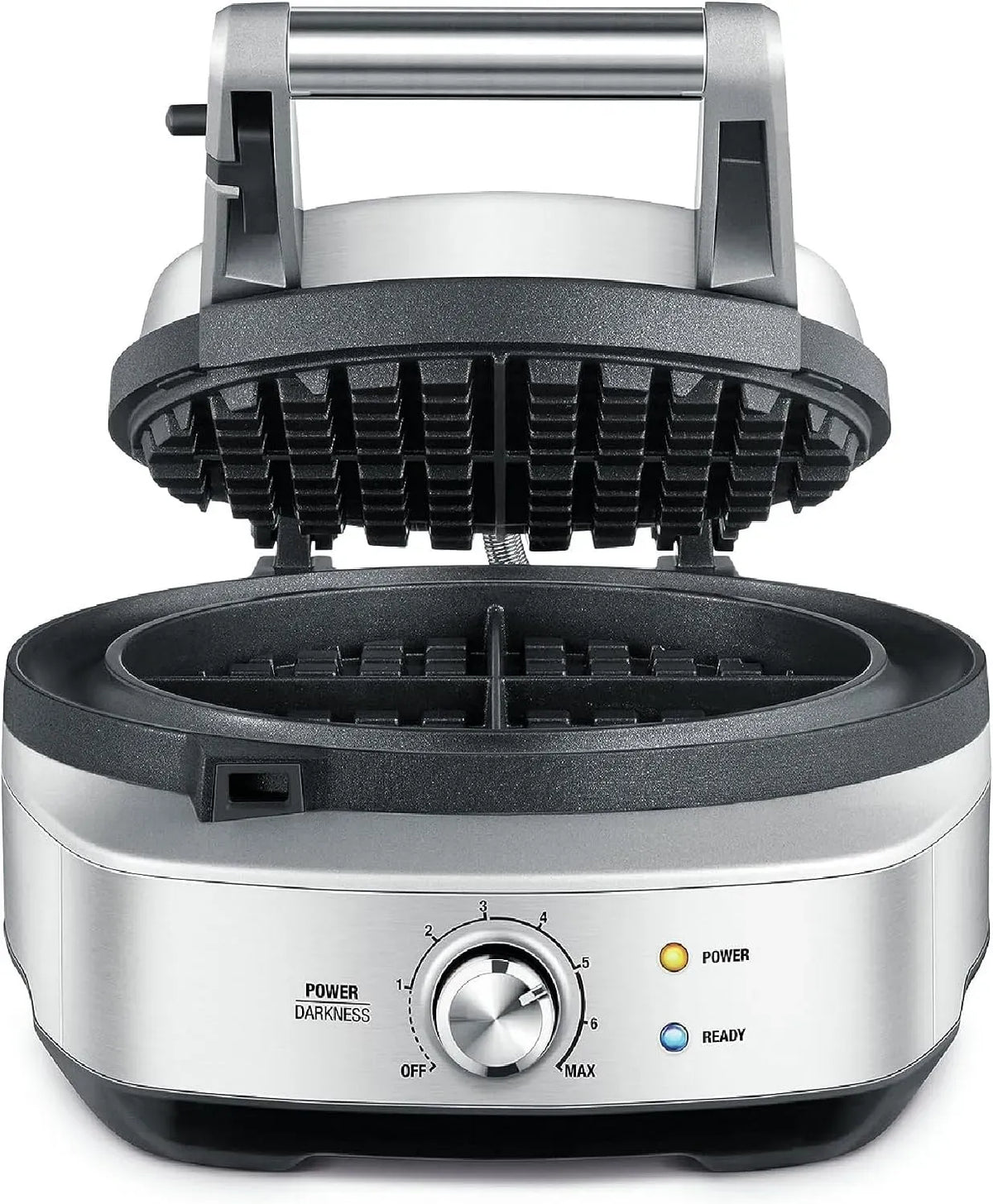 Sage The No-Mess Waffle, Gaufrier Classique, 7 Réglages de Brunissement, 900W, Acier Inoxydable Brossé, Douve Anti-Débordement